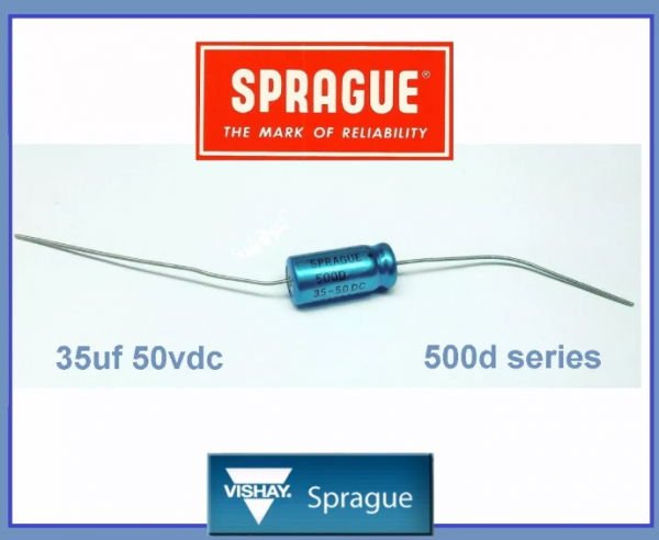 NEW - Capacitor Axial Sprague 35uf 50v Made Usa