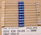 NEW - 10UF 25V - PHILIPS BC / VISHAY - NOS.